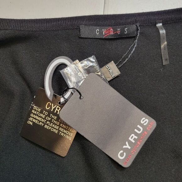 Cyrus Black Knit Sweater Cardigan Topper with Mesh Trim Women's Plus Size 2X NEW - Picture 7 of 12